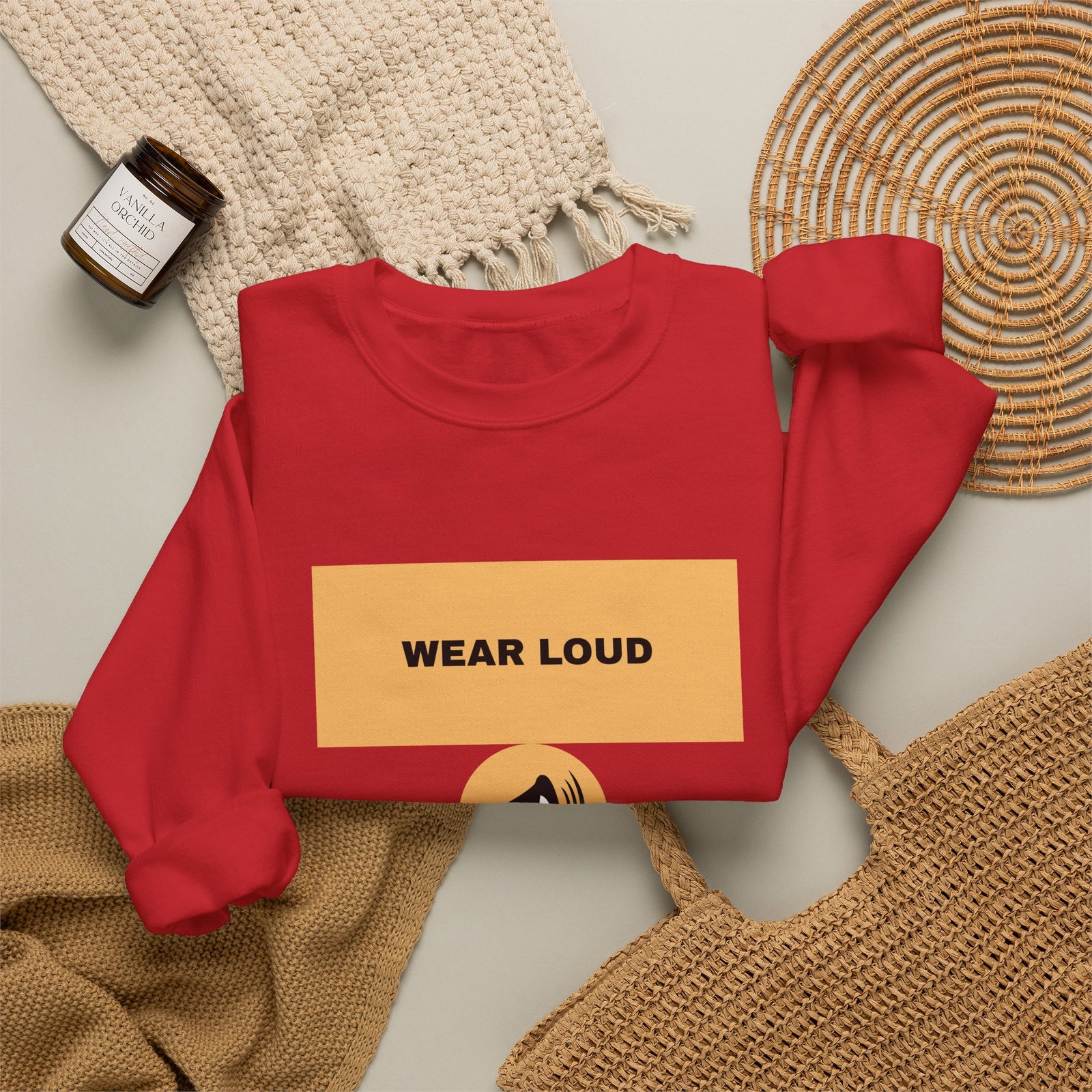 Wear Loud Crewneck Sweatshirt — Graphic Megaphone Statement Pullover