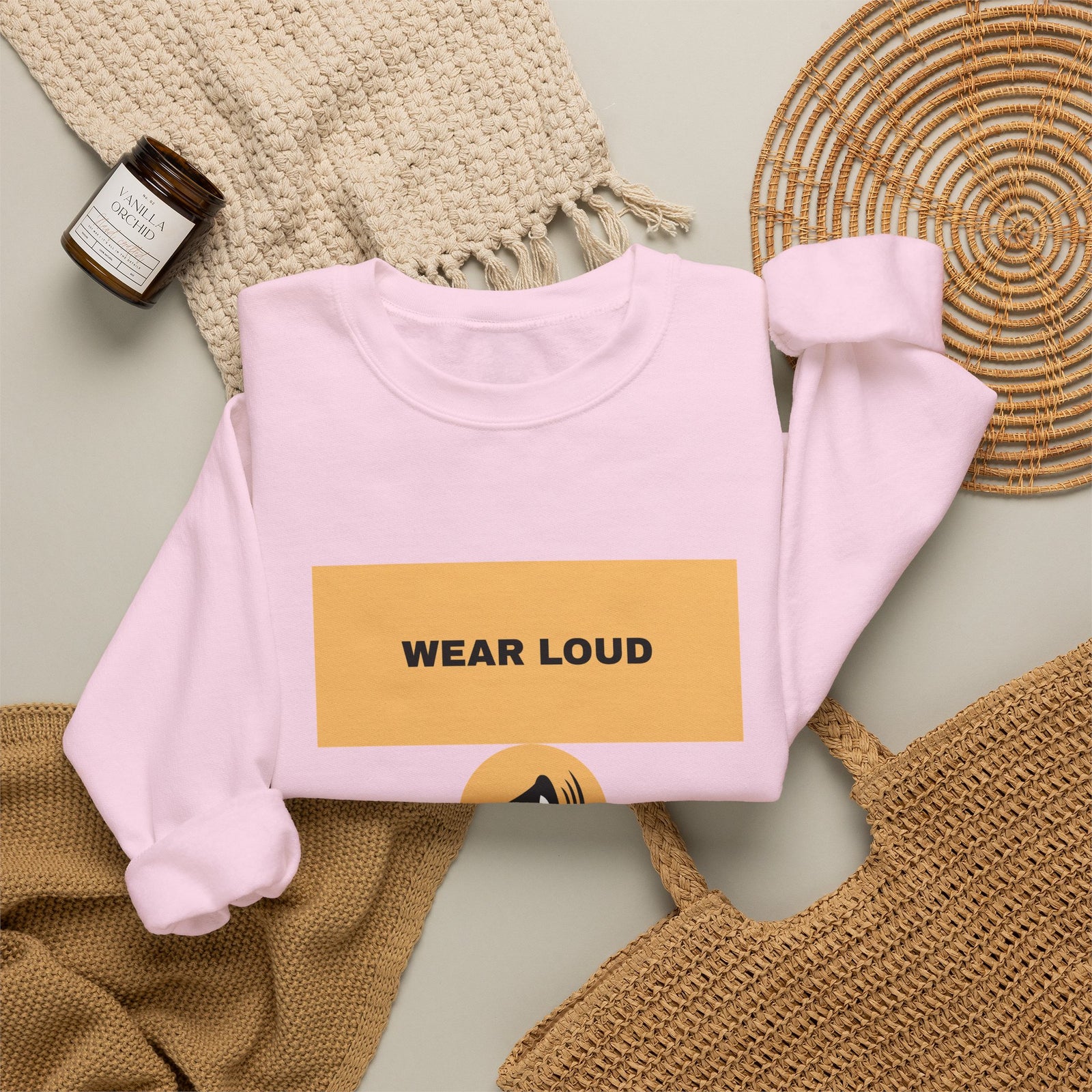 Wear Loud Crewneck Sweatshirt — Graphic Megaphone Statement Pullover