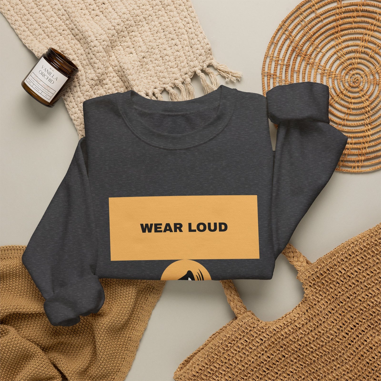 Wear Loud Crewneck Sweatshirt — Graphic Megaphone Statement Pullover