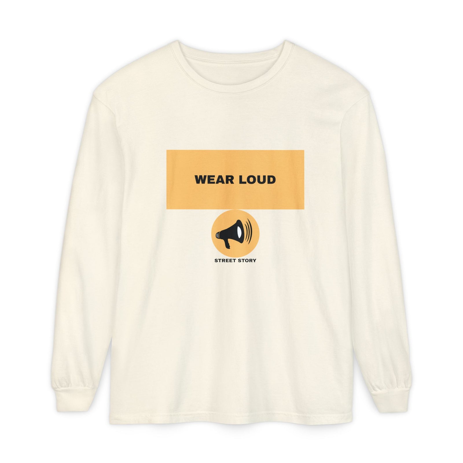 Wear Loud Long Sleeve Tee - Megaphone Street Story — Ivory