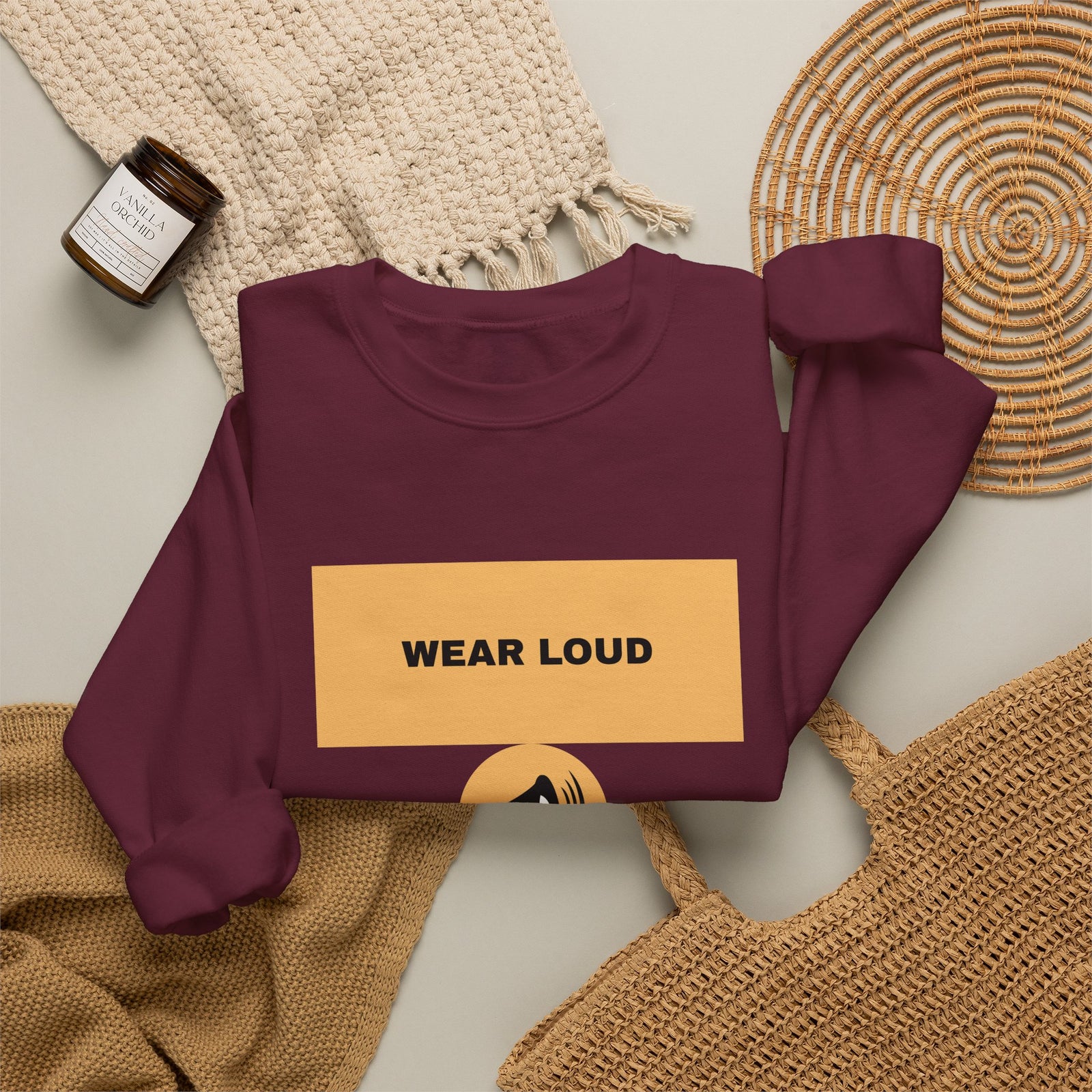 Wear Loud Crewneck Sweatshirt — Graphic Megaphone Statement Pullover