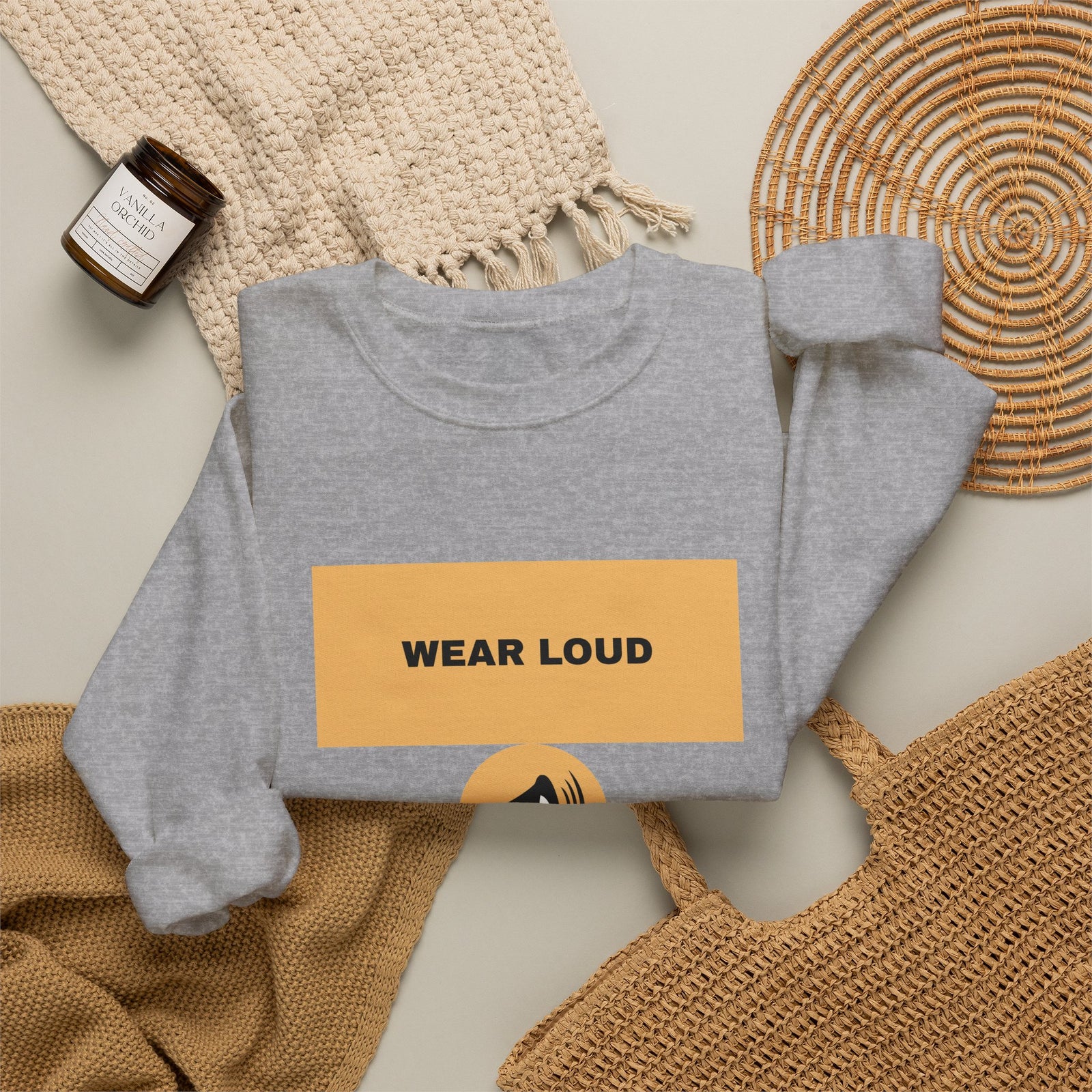 Wear Loud Crewneck Sweatshirt — Graphic Megaphone Statement Pullover