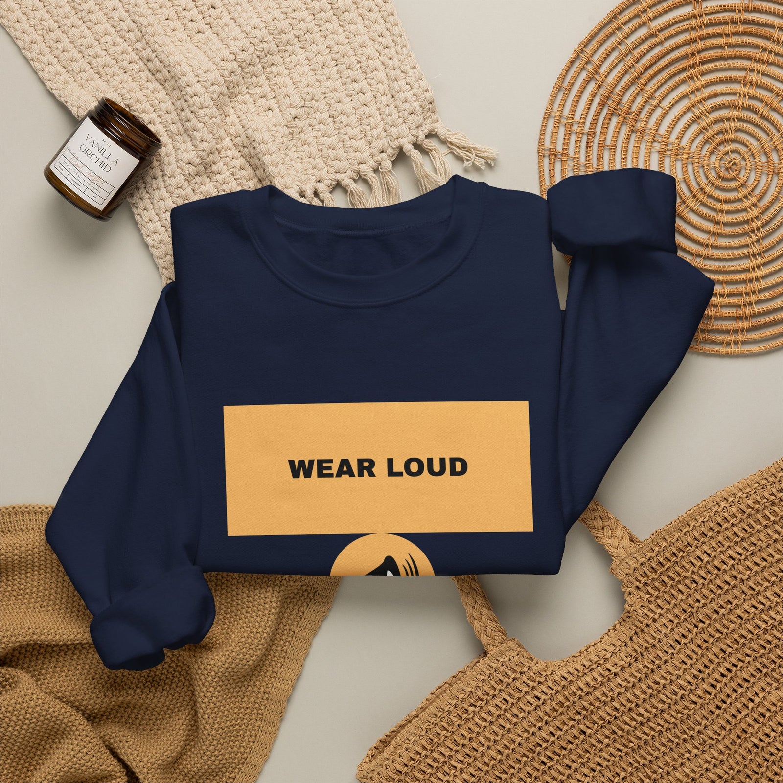 Wear Loud Crewneck Sweatshirt — Graphic Megaphone Statement Pullover