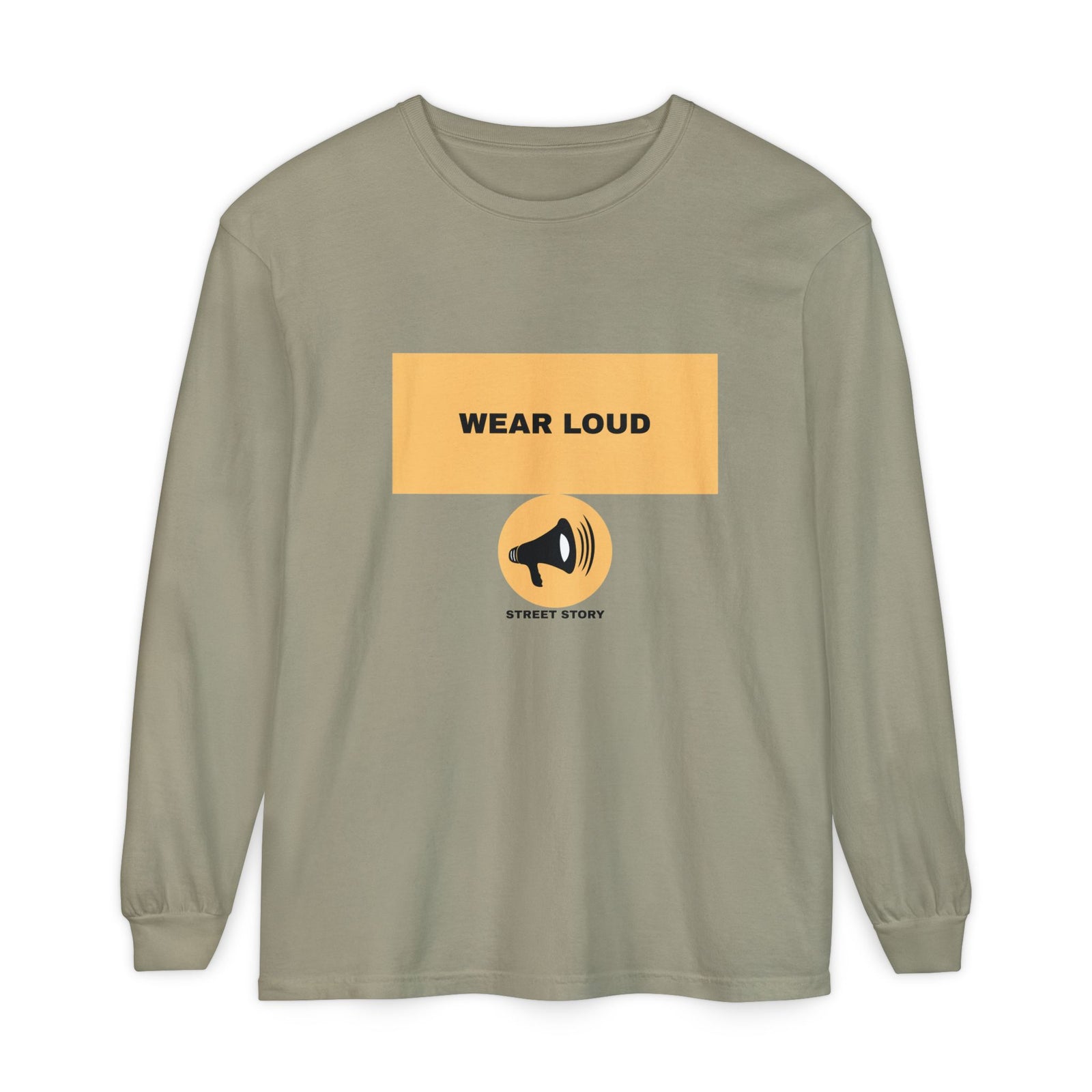 Wear Loud Long Sleeve Tee - Megaphone Street Story — Sandstone
