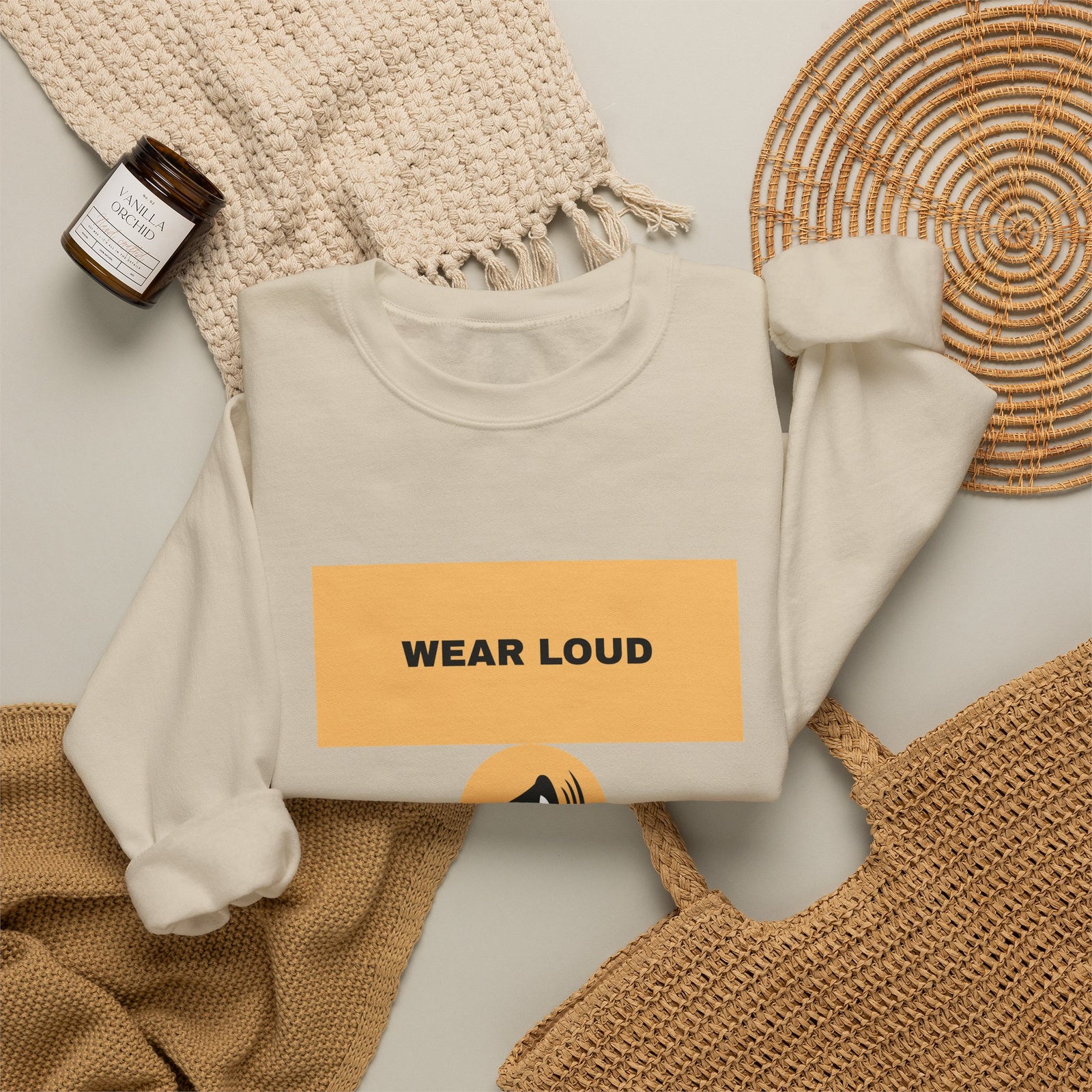 Wear Loud Crewneck Sweatshirt — Graphic Megaphone Statement Pullover